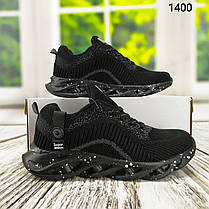 Чорні підліткові текстильні кросівки Meekone, фото 3