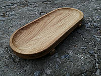 Деревянная доска для подачи Woodini овальная на ножках 350х180х23 мм дуб