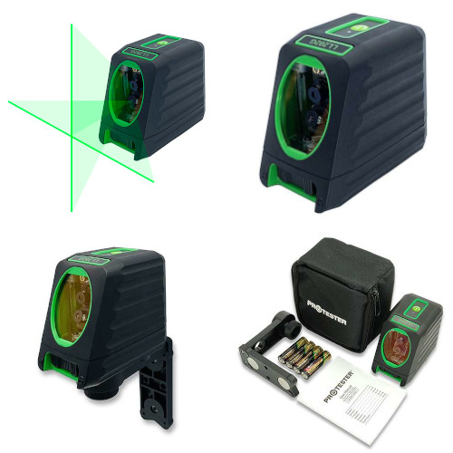 Лазерний рівень для дому, зелений промінь 2 лінії c магнітним кронштейном PROTESTER LL202G