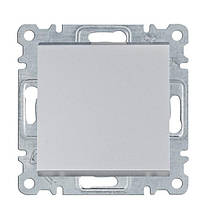 Вимикач 1-клавішний перехресний (сріблястий) Hager Lumina (хрестовий)