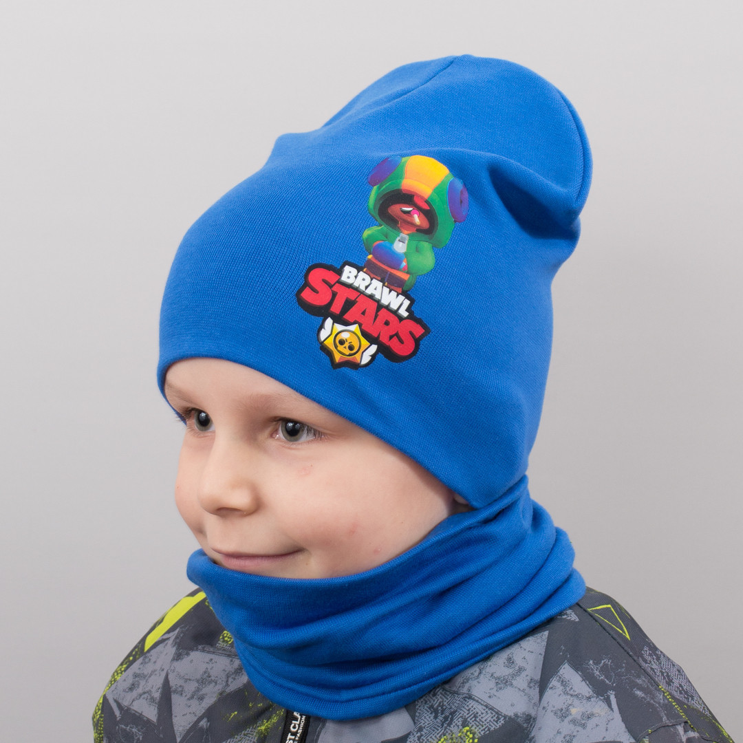 Дитяча шапка з хомутом КАНТА "Brawl Leon" розмір 52-56 синій (OC-523)
