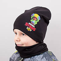 Дитяча шапка з хомутом КАНТА "Brawl Leon" розмір 48-52 чорний (OC-510)