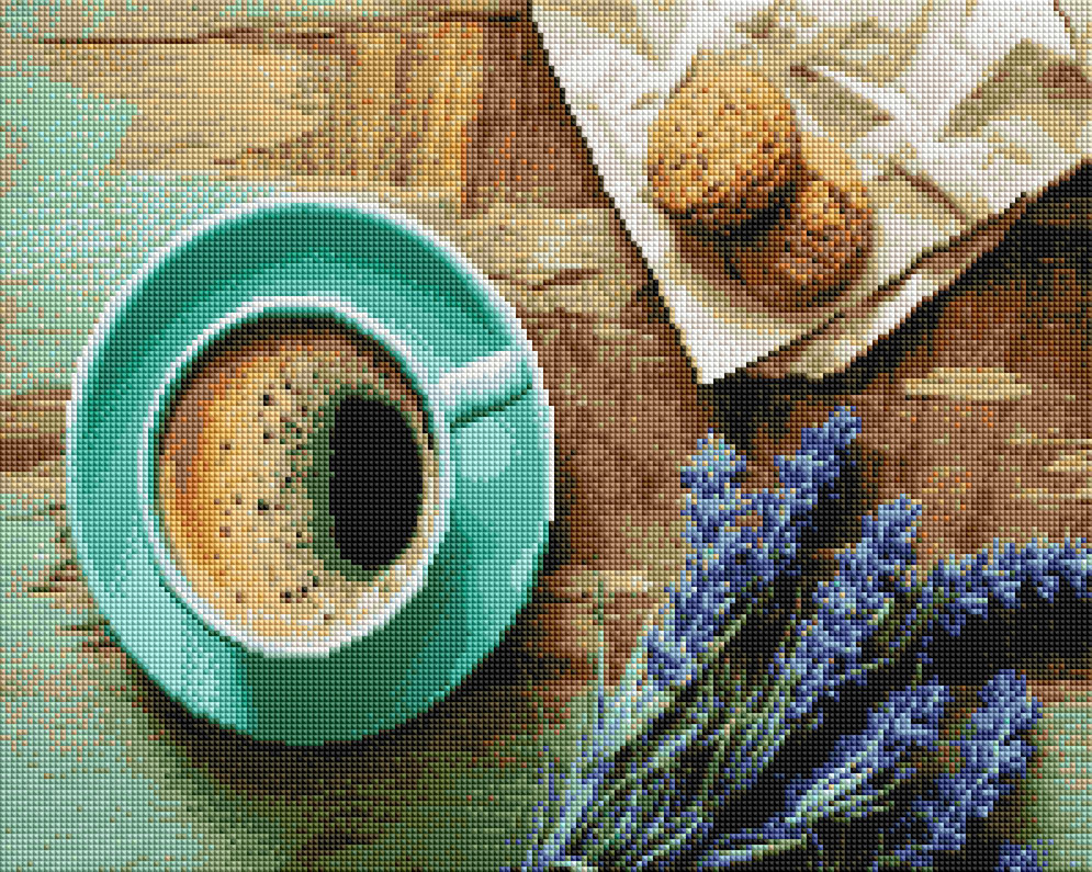 Картина зі страз Брашмі Сніданок з ароматом лаванди (GF4797) 40 х 50 см (На підрамнику), фото 1