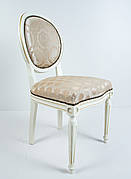 Стілець обідній дерев'яний в класичному стилі для вітальні, їдальні, кухні колір білий Генуя OLB