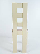 Стілець обідній дерев'яний для вітальні, їдальні, кухні колір білий/слонова кістка К-124  OLB, фото 4