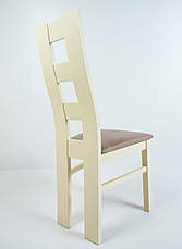 Стілець обідній дерев'яний для вітальні, їдальні, кухні колір білий/слонова кістка К-124  OLB, фото 3