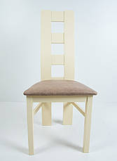 Стілець обідній дерев'яний для вітальні, їдальні, кухні колір білий/слонова кістка К-124  OLB, фото 5