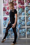 Лосини гімнастичні чорні з вирізом під п'яту та зі вставкою сіточкою Vlad&K, фото 3