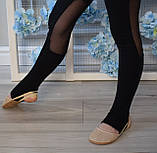 Лосини гімнастичні чорні з вирізом під п'яту та зі вставкою сіточкою Vlad&K, фото 5