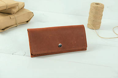 Жіночий гаманець Флай з натуральної шкіри колір Коньяк