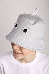 Літня бавовняна дитяча панама Акула сірий Babasik
