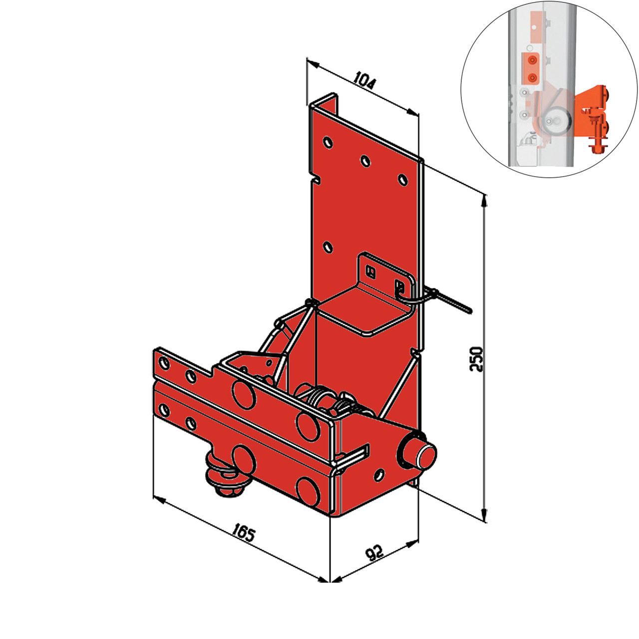 Кронштейн роликовий нижній Alutech RBI-45.120DL