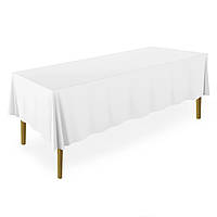 Скатертина на обідній стіл прямокутна біла габардинова Atteks - 1399