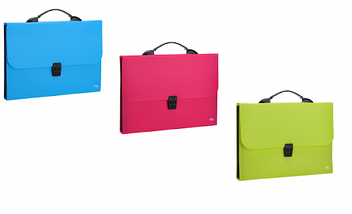 Портфель Deli EB50002 мікс 1 відділення А4 на замку Неон, фото 5
