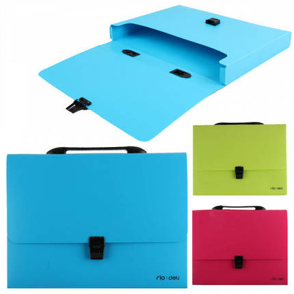 Портфель Deli EB50002 мікс 1 відділення А4 на замку Неон, фото 1