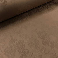 Ткань сатин с рисунком, королевская лилия коричневого цвета (ТУРЦИЯ шир. 2,4 м) (SAT-J-FR-0023)
