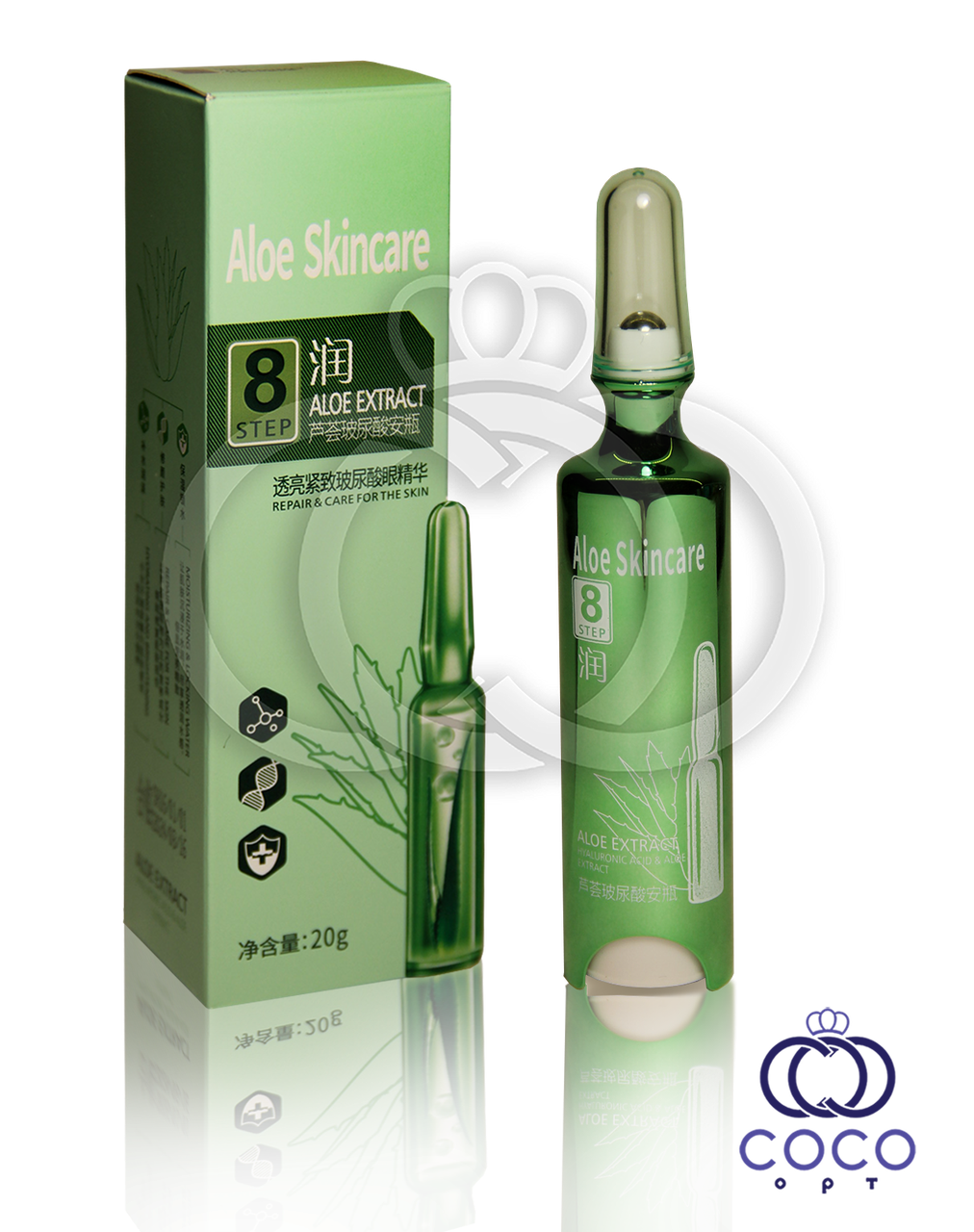 Гель-ролик для очей з гіалуронової кислотою і алое Aloe Skincare Hyaluronic & Aloe Extract Eye Crea Step 8