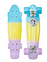 Скейт Пенни Борд Penny My Go Fish Skateboards Candy Градиент 22" лиловый-желтый-голубой