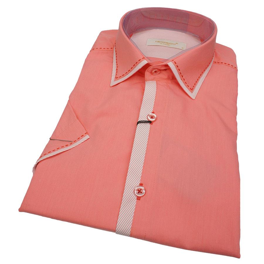 Коралова чоловіча сорочка Negredo 590 NKC 05 з коротким рукавом, фото 1