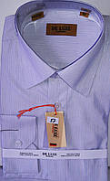 Рубашка мужская De Luxe vd-0057 светло-голубая в полоску классическая с длинным рукавом