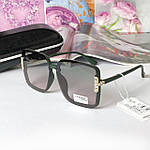 Квадратні сонцезахисні окуляри в зеленій оправі, фото 5