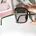 Квадратні сонцезахисні окуляри в зеленій оправі, фото 7