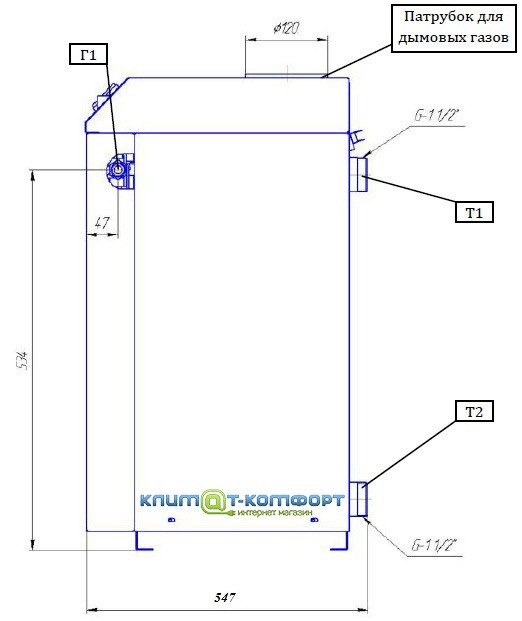 Газовый котел Колви Eurotherm KT 12 TS B Стандарт - фото 3 - id-p29094607