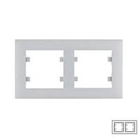 Рамка подвійна горизонтальна, Lumina-Intens (сріблястий) Hager Lumina