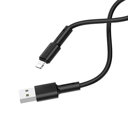USB кабель  Borofone  BX31 Silicone Lightning 1m 5A чёрный, фото 2