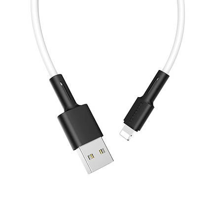USB кабель  Borofone  BX31 Silicone Lightning 1m 5A белый, фото 2