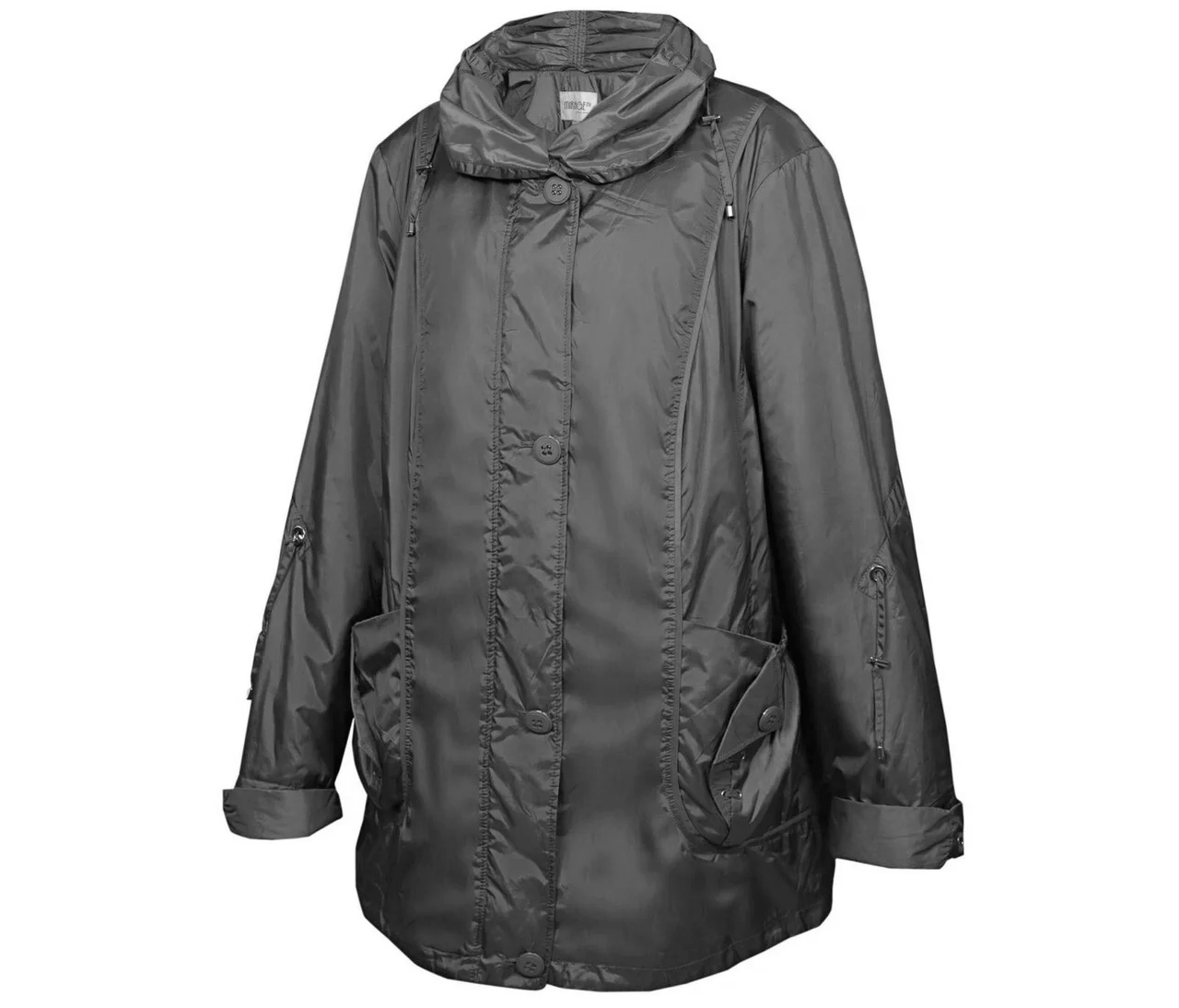Куртка демісезонна жіноча батальна довга великого розміру  весна осінь Mirage Сірий Розмір 68