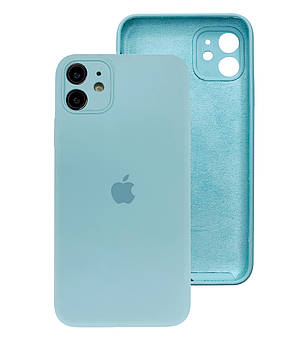 Чохол Silicone case Full Camera Protective для IPhone 12 Sea Blue бірюза