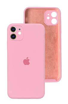 Чохол Silicone case Full Camera Protective для IPhone 12 Light Pink рожевий