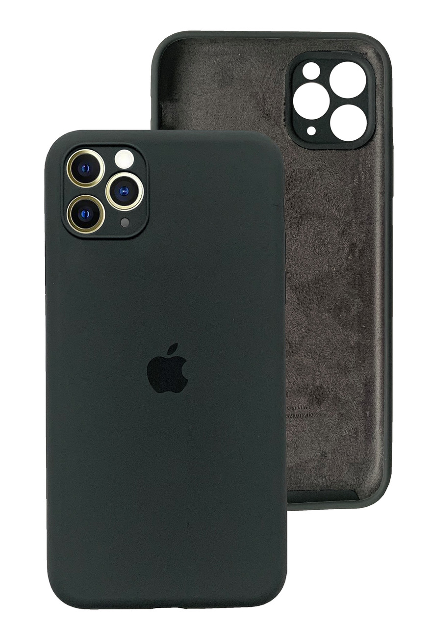 Чохол Silicone case Full Camera Protective для IPhone 12 Pro Dark grey темно-сірий