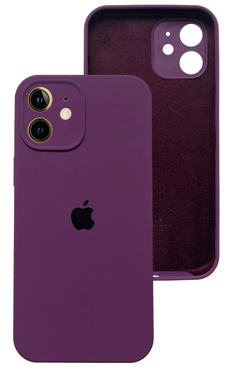 Чохол Silicone case Full Camera Protective для IPhone 12 Purple фіолетовий
