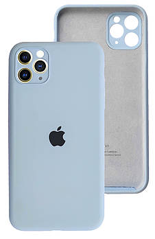 Чохол Silicone case Full Camera Protective для IPhone 12 Pro max Lilac cream блакитний