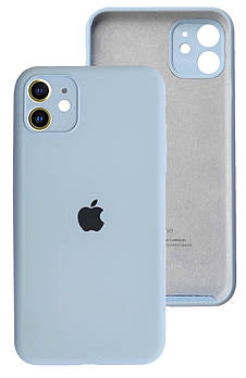 Чохол Silicone case Full Camera Protective для IPhone 12 Lilac cream блакитний