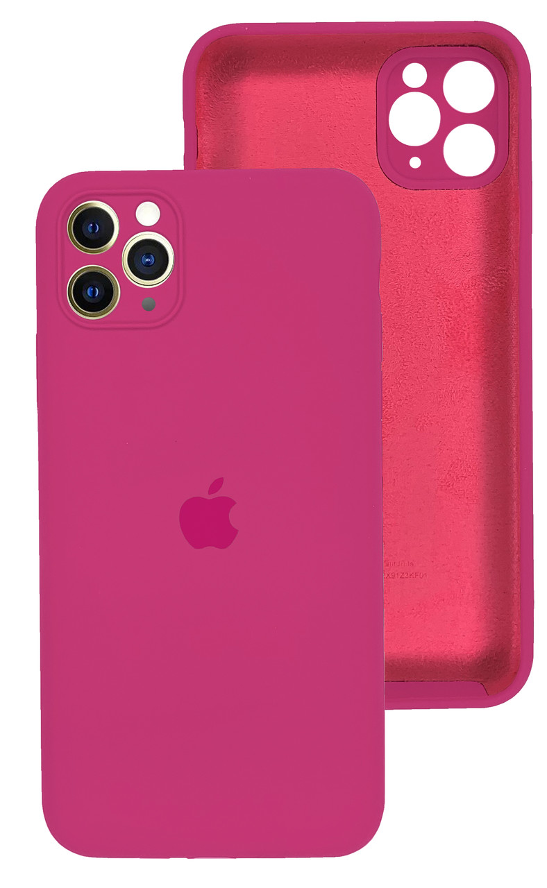 Чохол Silicone case Full Camera Protective для IPhone 12 Pro Dragon Fruit малиновий