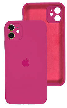 Чохол Silicone case Full Camera Protective для IPhone 12 Dragon Fruit малиновий