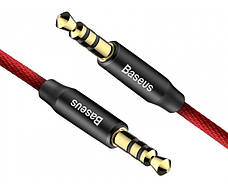 Аудіо-кабель AUX для телефона/ смартфона Baseus M30 3.5mm jack 1 м Червоний/ Чорний (CAM30-B91), фото 3
