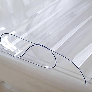 Прозора силіконова скатертину на стіл Soft Glass 1.9х1.4 м товщина 1.5 мм М'яке скло