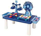 Дитячий ігровий столик для конструктора RUN RUN Block World 69 шт Синій, фото 3