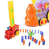Дитяча іграшка паровозик із доміно Intelligence Domino  ⁇  Потяг-доміно Happy Truck sciries COLORS 100 деталей, фото 3