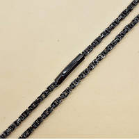 Черная мужская стальная цепь Сложный якорь 67см|4мм, фото 1