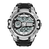 Чоловічий спортивний годинник Sanda 6015 Black-Silver