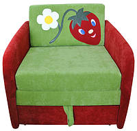 Раскладной детский диван малютка с бортиками Клубничка ТМ Ribeka