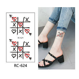 Флеш Тату. 11*6 См. Тимчасова, Перевідна. Набір, Love, Святого Валентина, Хрести Нолікі, Мінімалізм, Серця,