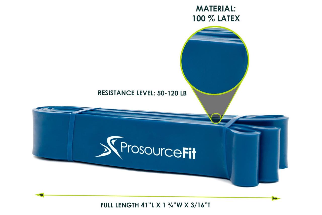 Резинка для подтягиваний, турника, фитнеса ProSource XFit 22кг до 54кг (PS-1017-blue-50-120lb) синий - фото 2 - id-p1381461020