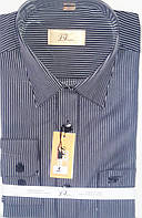 Рубашка мужская LViktor vd-0003 чёрная в полоску классическая с длинным рукавом