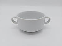 Бульйонниця біла керамічна Піала з ручками Чашка для супу та бульйону Супниця D 10,5 cm H 6 cm 300 мл